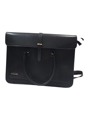 Mosiso Women's Black Laptop Bag Leather Brief Tote PU